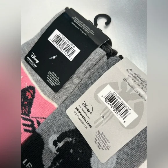 2 Packs Star Wars Mandalorian & Obi-Wan Kenobi Crew Socks Men’s Size:6.5 - 12 - Picture 8 of 8